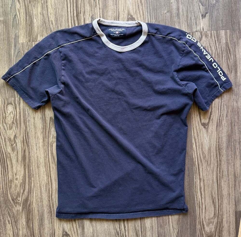 Vintage Polo Jeans Co. Ralph Lauren T-Shirt Logo Sleeve Tape